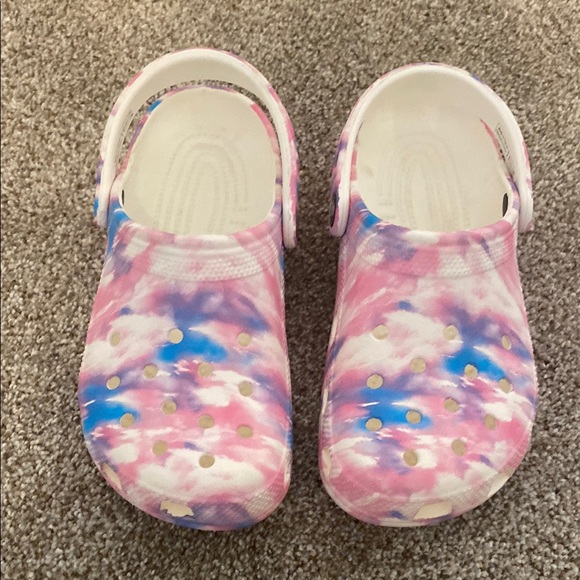 CROCS Pink and Blue Water Shoes with Perforated Design - Picture 2 of 7